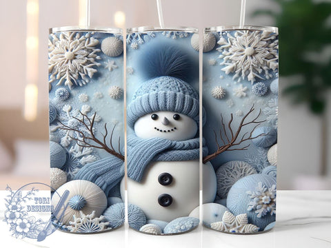 3D Snowman Tumbler Wrap, Snowflakes Wall Tumbler Design, Christmas Snowman Wrap, 20oz Sublimation Wrap, Digital Download Tumbler, Winter Wonderland Tumbler, Cute Snowman Art Sublimation ToriDesigns 