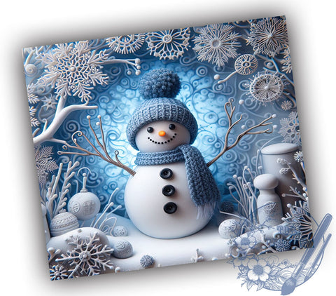 3D Snowman Tumbler Wrap, Snowflakes Wall Tumbler Design, Christmas Snowman Wrap, 20oz Sublimation Wrap, Digital Download Tumbler, Winter Wonderland Tumbler, Cute Snowman Art Sublimation ToriDesigns 