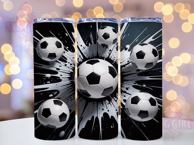 3D Soccer Ball Player Tumbler Wrap, Soccer Sublimation Design, Sports Tumbler Png, 20oz Skinny Tumbler, Soccer Ball Png, Soccer Player Gift, 3D Tumbler Design Sublimation SvggirlplusArt 
