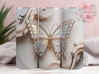 3D Sparkling Glitter Butterfly Tumbler, 3D Butterfly Tumbler, Sparkling Butterfly Wrap, Artistic Glitter Wrap, Elegant Butterfly Wrap, Sublimation Design, Trendy Gift Idea Sublimation Li Zamperini 