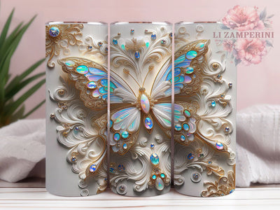 3D Sparkling Glitter Butterfly Tumbler, 3D Butterfly Tumbler, Sparkling Butterfly Wrap, Artistic Glitter Wrap, Elegant Butterfly Wrap, Sublimation Design, Trendy Gift Idea Sublimation Li Zamperini 
