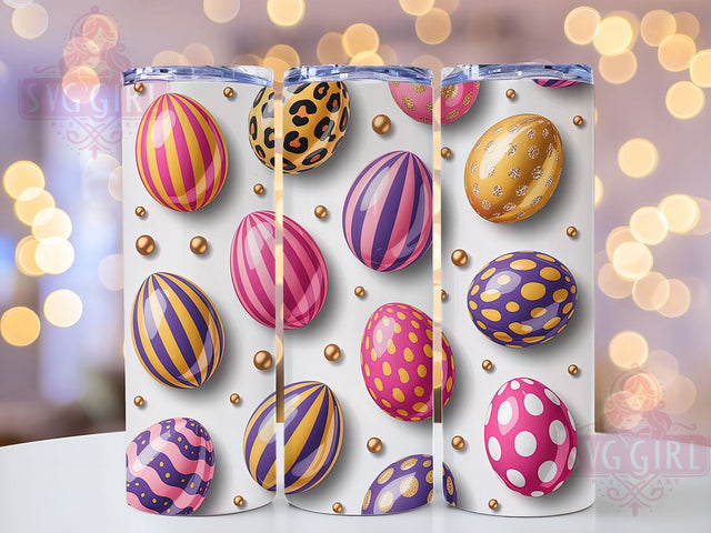 3D Sparkly Easter Egg Tumbler, 3D Puffy Tumbler, Inflated Easter Egg Wrap, Stylish 20oz Wrap, Sublimation Design, Trendy Gift Idea, Inspirational Easter Tumbler Sublimation SvggirlplusArt 