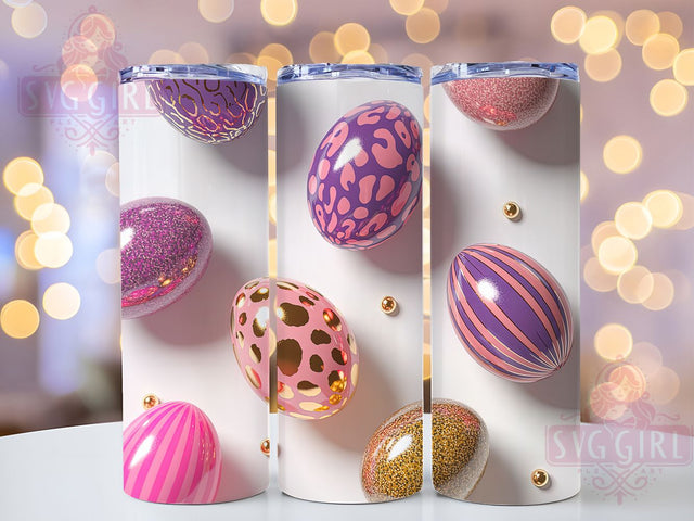 3D Sparkly Easter Egg Tumbler, 3D Puffy Tumbler, Inflated Easter Egg Wrap, Stylish 20oz Wrap, Sublimation Design, Trendy Gift Idea, Inspirational Easter Tumbler Sublimation SvggirlplusArt 