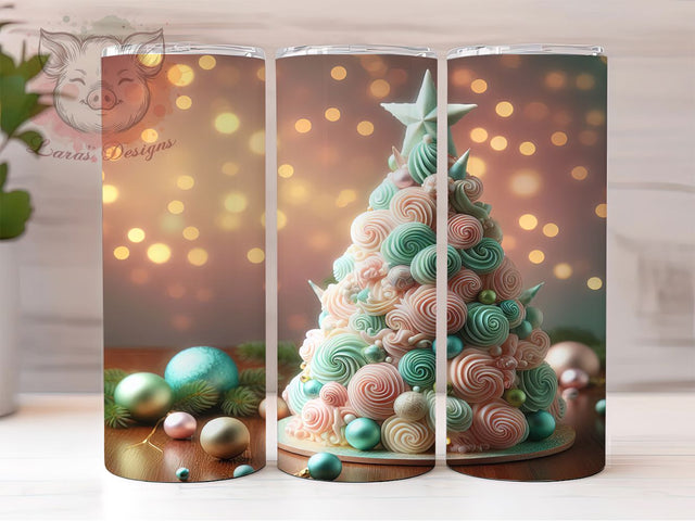 3D Sparkly Pink Candy Tree Tumbler, Sparkly Pink Wrap, Trendy Christmas Mug, Holiday Sublimation Design, Festive Drinkware, Cute Winter Gift, Modern Christmas Cup Sublimation Lara' s Designs 