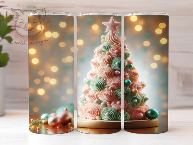 3D Sparkly Pink Candy Tree Tumbler, Sparkly Pink Wrap, Trendy Christmas Mug, Holiday Sublimation Design, Festive Drinkware, Cute Winter Gift, Modern Christmas Cup Sublimation Lara' s Designs 