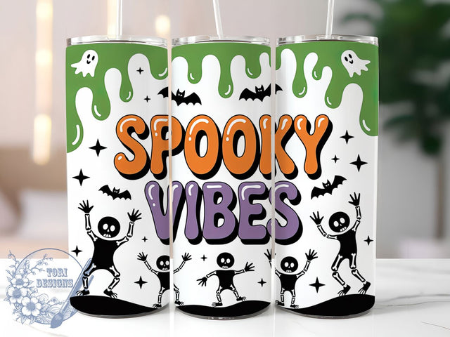 3D Spooky Ghost Halloween Tumbler Wrap, Spooky Vibes Wrap, Inflated Tumbler Design, 20Oz Sublimation Cup, Ghost Party Drinkware, Creepy Tumbler Wrap, Haunted Cup Design Sublimation ToriDesigns 