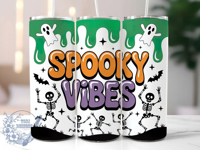 3D Spooky Ghost Halloween Tumbler Wrap, Spooky Vibes Wrap, Inflated Tumbler Design, 20Oz Sublimation Cup, Ghost Party Drinkware, Creepy Tumbler Wrap, Haunted Cup Design Sublimation ToriDesigns 