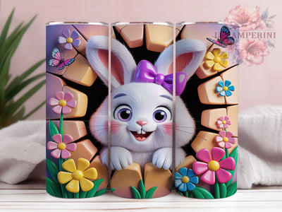 3D Spring Bunny 20oz Tumbler, Spring Bunny, 20oz Tumbler Wrap, Sublimation PNG, Holiday Cup, Cute Spring Gift, Bunny Design Sublimation Li Zamperini 