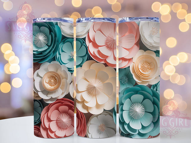 3D Spring Daisy Floral Tumbler, Spring Floral Tumbler, Whimsical Daisy Wrap, Elegant Flower Wrap, Vibrant Spring Wrap, Sublimation Design, Trendy Gift Idea Sublimation SvggirlplusArt 