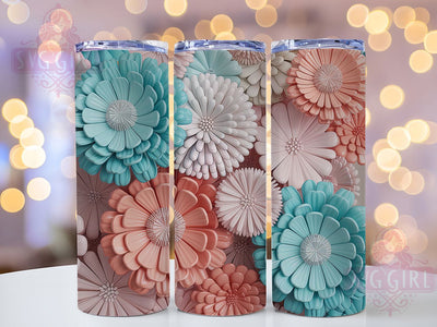 3D Spring Daisy Floral Tumbler, Spring Floral Tumbler, Whimsical Daisy Wrap, Elegant Flower Wrap, Vibrant Spring Wrap, Sublimation Design, Trendy Gift Idea Sublimation SvggirlplusArt 