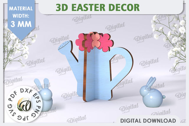 3D Spring Decor Laser Cut. Home Decor. Cute Easter SVG SVG Evgenyia Guschina 