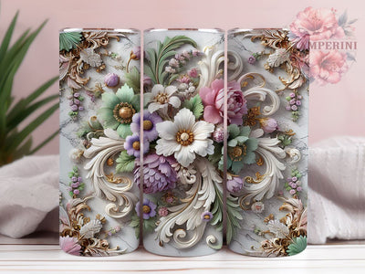 3D Spring Floral 20oz Vibrant Tumbler, 20oz Sublimation Tumbler, Colorful Spring Drinkware, Custom Floral Tumbler, Vibrant Floral Design, Nature Inspired Tumbler Sublimation Li Zamperini 