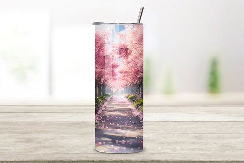 3D Spring Floral Seamless Tumbler Wrap, Seamless Blossom Avenue, Spring blossom, Cherry wrap, Seamless design, Tumbler art, Blossom avenue, Floral spring, 3D cherry, Spring floral Sublimation FloridPrintables 
