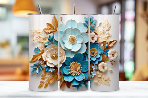 3d Spring Flowers Tumbler Wrap | 20 oz | Spring Print PNG, 3D Floral Tumbler Wrap, Sublimation Design, 20 oz Skinny Tumbler, Paper floral tumbler sublimation designs download, colorful Sublimation FloridPrintables 