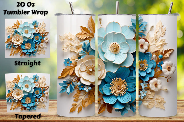 3d Spring Flowers Tumbler Wrap | 20 oz | Spring Print PNG, 3D Floral Tumbler Wrap, Sublimation Design, 20 oz Skinny Tumbler, Paper floral tumbler sublimation designs download, colorful Sublimation FloridPrintables 