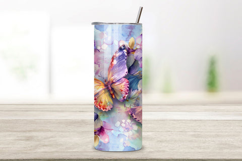3D Spring Garden Butterfly Tumbler | Seamless Butterfly PNG Sublimation FloridPrintables 