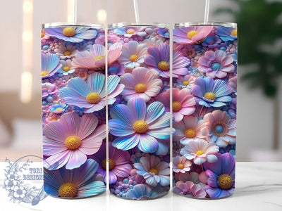 3D Spring Seasonal Floral 20oz Tumbler, Spring Theme, Floral Tumbler, 20oz Wrap, Sublimation Design, Seasonal Style, PNG File Sublimation ToriDesigns 