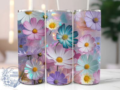 3D Spring Seasonal Floral 20oz Tumbler, Spring Theme, Floral Tumbler, 20oz Wrap, Sublimation Design, Seasonal Style, PNG File Sublimation ToriDesigns 