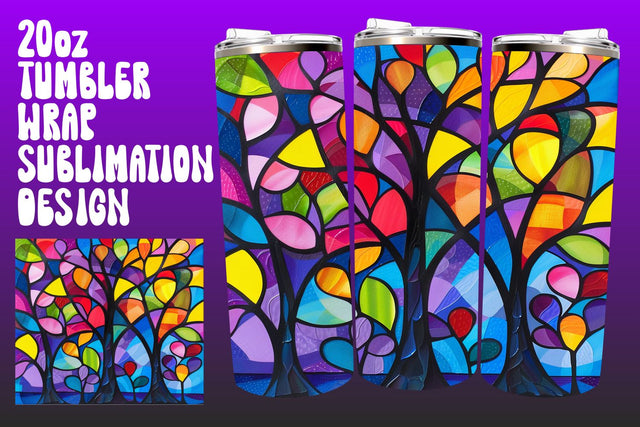 3D Spring Tree Tumbler Wrap 20oz PNG Sublimation afrosvg 