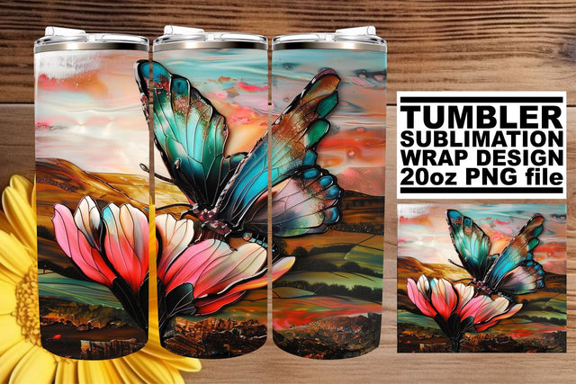 3D Spring Tumbler Wrap Glitter Sublimation afrosvg 
