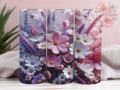 3D Spring Wildflower 20oz Tumbler, Wildflower Cup Wrap, Spring Floral Design, Sublimation Tumbler Wrap, 20Oz Tumbler Design, Artistic 3D Cup, Stylish Wildflower Spring Wrap Sublimation Li Zamperini 