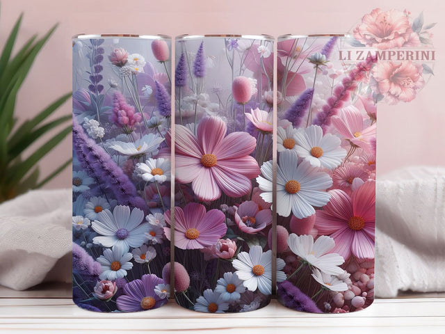 3D Spring Wildflower 20oz Tumbler, Wildflower Cup Wrap, Spring Floral Design, Sublimation Tumbler Wrap, 20Oz Tumbler Design, Artistic 3D Cup, Stylish Wildflower Spring Wrap Sublimation Li Zamperini 