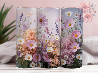 3D Spring Wildflower 20oz Tumbler, Wildflower Cup Wrap, Spring Floral Design, Sublimation Tumbler Wrap, 20Oz Tumbler Design, Artistic 3D Cup, Stylish Wildflower Spring Wrap Sublimation Li Zamperini 