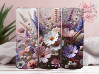 3D Spring Wildflower 20oz Tumbler, Wildflower Cup Wrap, Spring Floral Design, Sublimation Tumbler Wrap, 20Oz Tumbler Design, Artistic 3D Cup, Stylish Wildflower Spring Wrap Sublimation Li Zamperini 