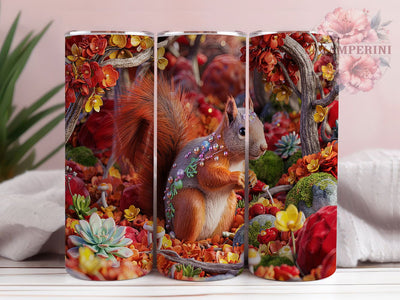 3D Squirrel Wildlife Nature Tumbler Wrap, 3D Tumbler Wrap, Animal Tumbler Design, 20oz Skinny Tumbler, Nature Tumbler Wrap, Wildlife Tumbler, Squirrel Lover Gift Sublimation Li Zamperini 