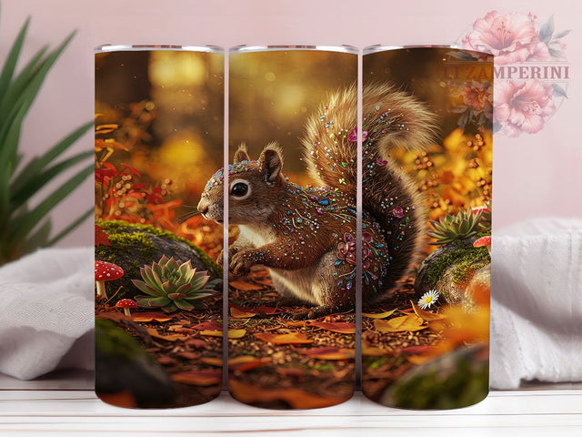 3D Squirrel Wildlife Nature Tumbler Wrap, 3D Tumbler Wrap, Animal Tumbler Design, 20oz Skinny Tumbler, Nature Tumbler Wrap, Wildlife Tumbler, Squirrel Lover Gift Sublimation Li Zamperini 