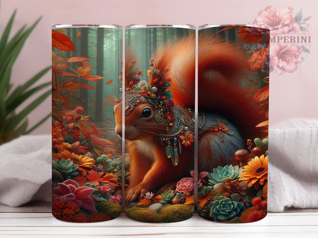 3D Squirrel Wildlife Nature Tumbler Wrap, 3D Tumbler Wrap, Animal Tumbler Design, 20oz Skinny Tumbler, Nature Tumbler Wrap, Wildlife Tumbler, Squirrel Lover Gift Sublimation Li Zamperini 