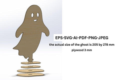 3D Standing Ghost SVG for Laser Cutting SVG Paperjamlab 