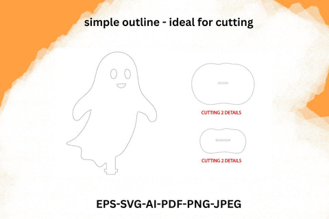 3D Standing Ghost SVG for Laser Cutting SVG Paperjamlab 