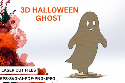 3D Standing Ghost SVG for Laser Cutting SVG Paperjamlab 