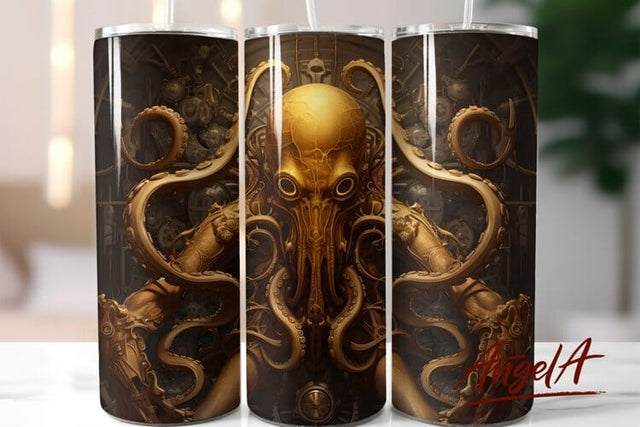 3d Steampunk octopus printable / halloween horror tumbler Sublimation Angelina Semenova 