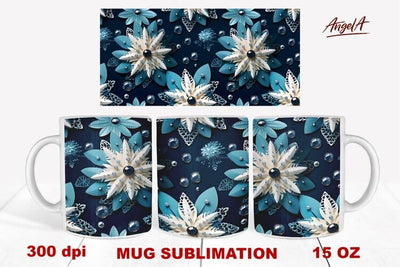3d sublimation christmas mug / christmas 3d snowflakes png Sublimation Angelina Semenova 