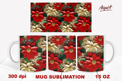 3d sublimation christmas mug / poinsettia sublimation Sublimation Angelina Semenova 