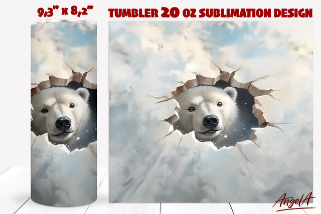 3d sublimation tumbler wrap / bear tumbler / polar bear png Sublimation Angelina Semenova 