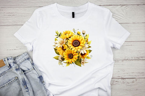 3D Sunflower Sublimation Clipart Bundle Sublimation Designangry 