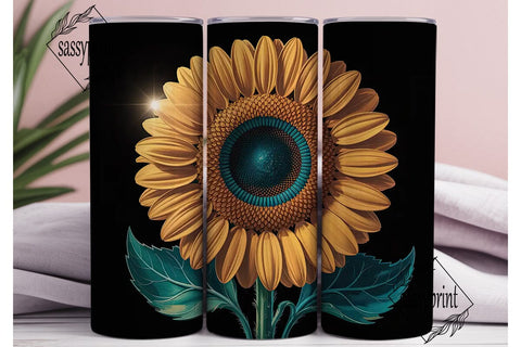 3D Sunflower Tumbler Wrap Sublimation sassyprint 