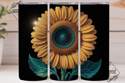 3D Sunflower Tumbler Wrap Sublimation sassyprint 