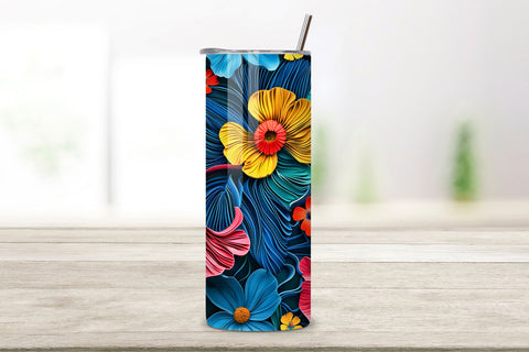3D Surreal Bloom Tumbler Wrap | Seamless Tumbler Wrap Sublimation FloridPrintables 