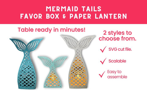 3D SVG Mermaid Tail Favor Box & Tealight SVG Dots-A-Lot 