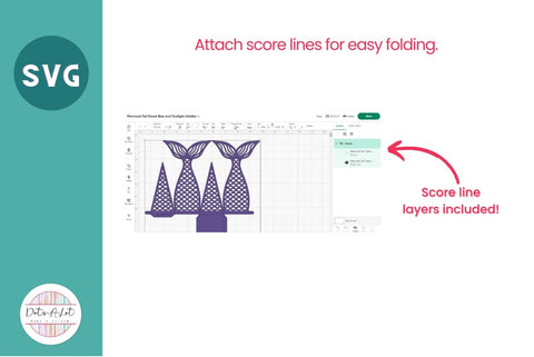 3D SVG Mermaid Tail Favor Box & Tealight SVG Dots-A-Lot 