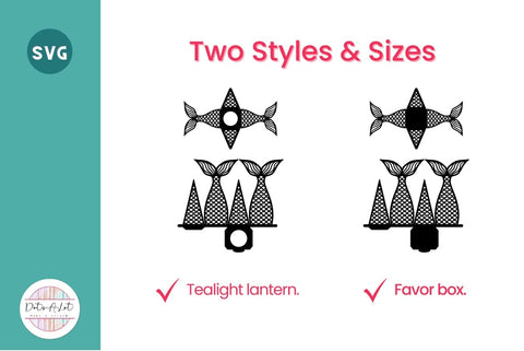 3D SVG Mermaid Tail Favor Box & Tealight SVG Dots-A-Lot 