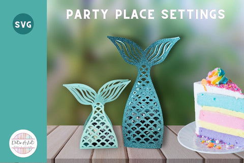 3D SVG Mermaid Tail Favor Box & Tealight SVG Dots-A-Lot 
