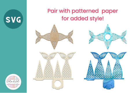 3D SVG Mermaid Tail Favor Box & Tealight SVG Dots-A-Lot 