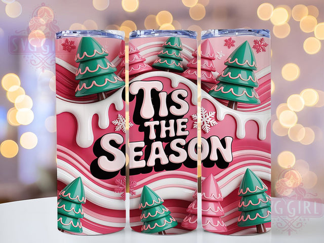 3D Sweet Christmas Cake Tumbler, Seamless Holiday Pattern, Festive Dessert Design, Tis The Season Art, Sweet Christmas Graphic, 20oz Tumbler, Sublimation Design Sublimation SvggirlplusArt 