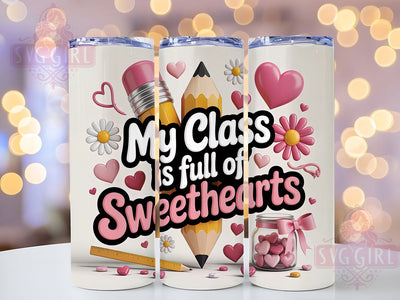 3D Sweetheart Teacher Tumbler, Teacher Appreciation, Sweethearts Theme, Classroom Love, Colorful Style, 20Oz Tumbler, Sublimation Wrap Sublimation SvggirlplusArt 