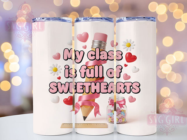 3D Sweetheart Teacher Tumbler, Teacher Appreciation, Sweethearts Theme, Classroom Love, Colorful Style, 20Oz Tumbler, Sublimation Wrap Sublimation SvggirlplusArt 